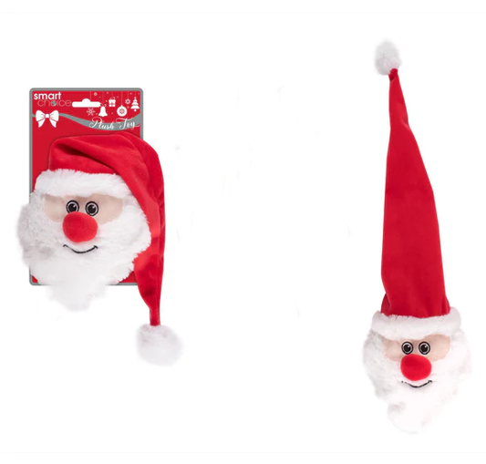 Christmas Santa Long Hat Plush Dog Toy