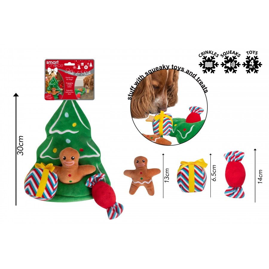 Hide And Seek Santa Christmas Dog Toy