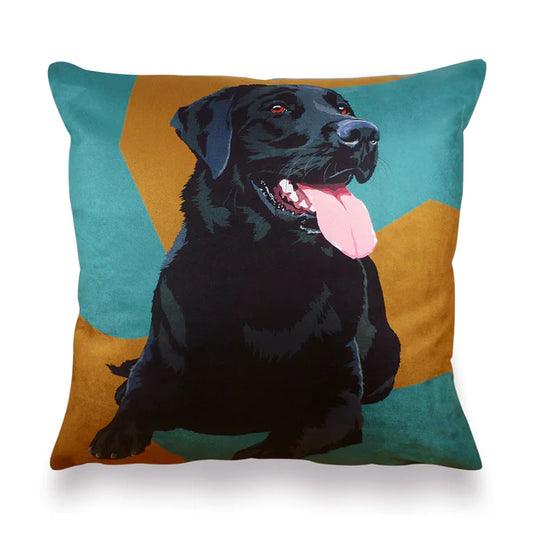 Black Labrador Cushion Cover & Cushion
