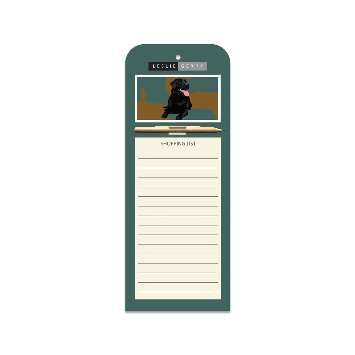 Magnetic Shopping List Notepad BLACK LABRADOR by Leslie Gerry