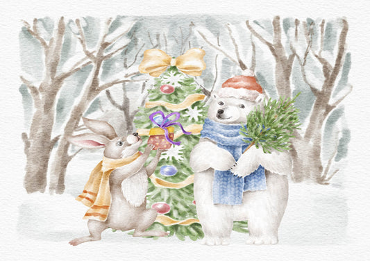 Forest Friends The Present Christmas Card To Post