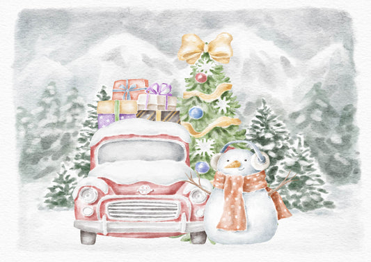 Forest Friends Snowman And Gifts Christmas Card To Post