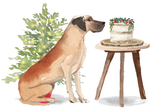 Dog Desk Great Dane Deluxe Christmas Card