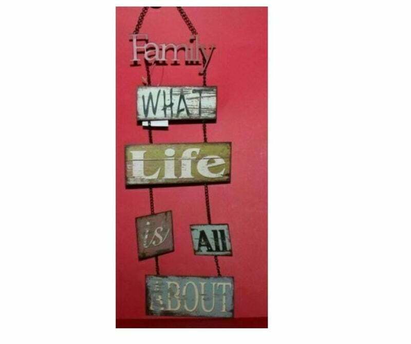 Family What Life Is All About Hanging Sign Plaque