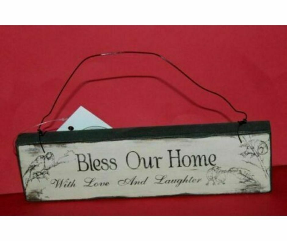 Bless Our Home With Love And Laughter Hanging Sign Plaque