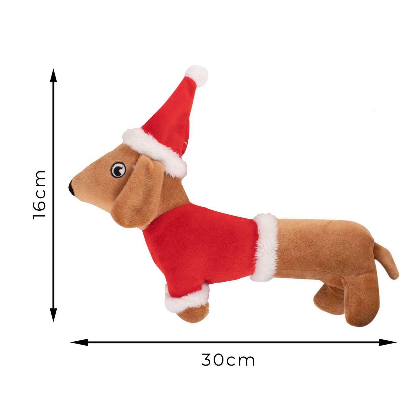 Plush Christmas Dachshund Sausage Dog Squeaker Toy