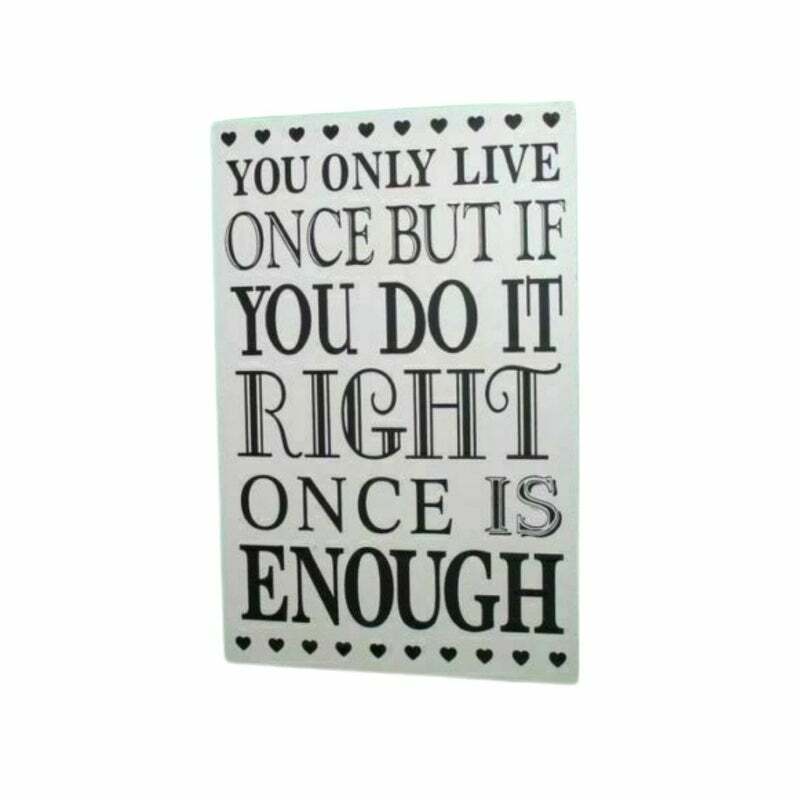Inspirational Quote You Only Live Once Distressed Wooden Hanging Sign Plaque