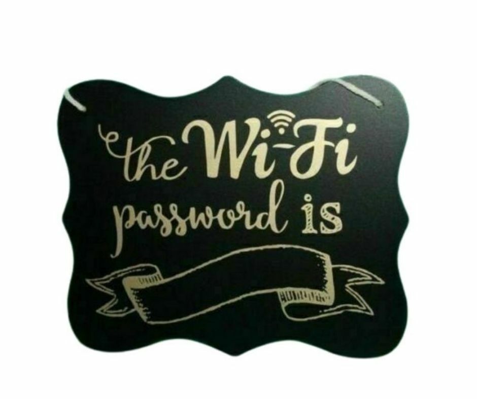 Wifi Password Hanging Sign Plaque With Gold Text Cafe Pub Shop