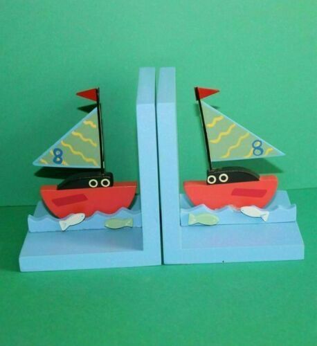 Sass & Belle Wooden Boys Bedroom Sailing Boats Bookends Ship Boat
