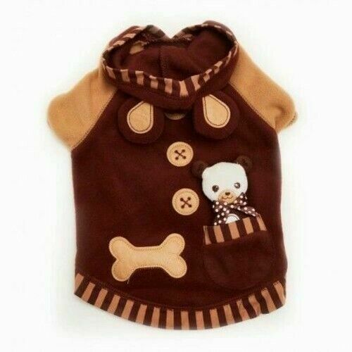 Pet London Fleece Hoody Dog Clothes With Adorable Pocket Teddy
