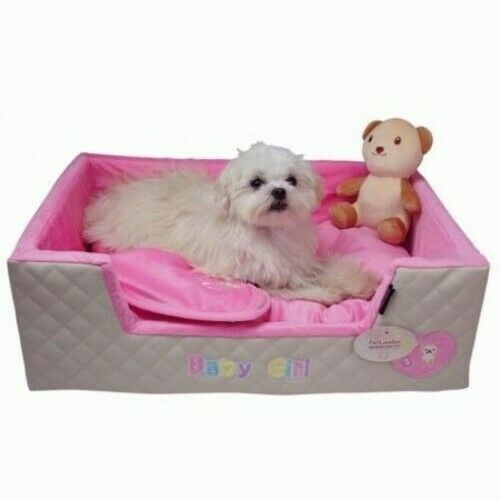 Pet London Baby Girl Dog Puppy Bed With Blanket & Teddy