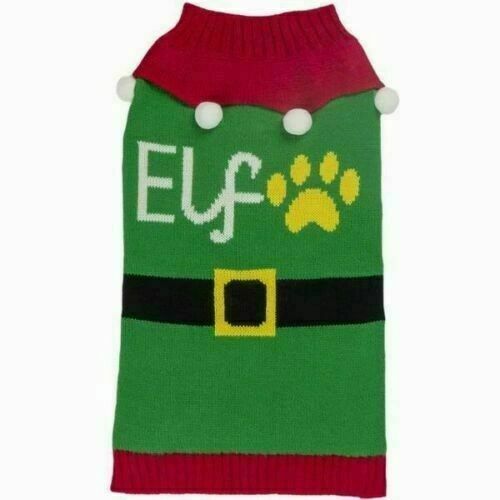 Animate Santas Elf Green Crew Neck Xmas Christmas Dog Puppy Jumper