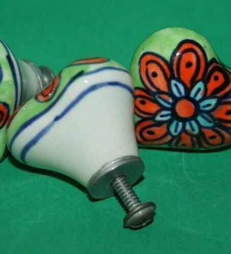 Fair Trade Hand Painted Ceramic Door / Drawer Knob